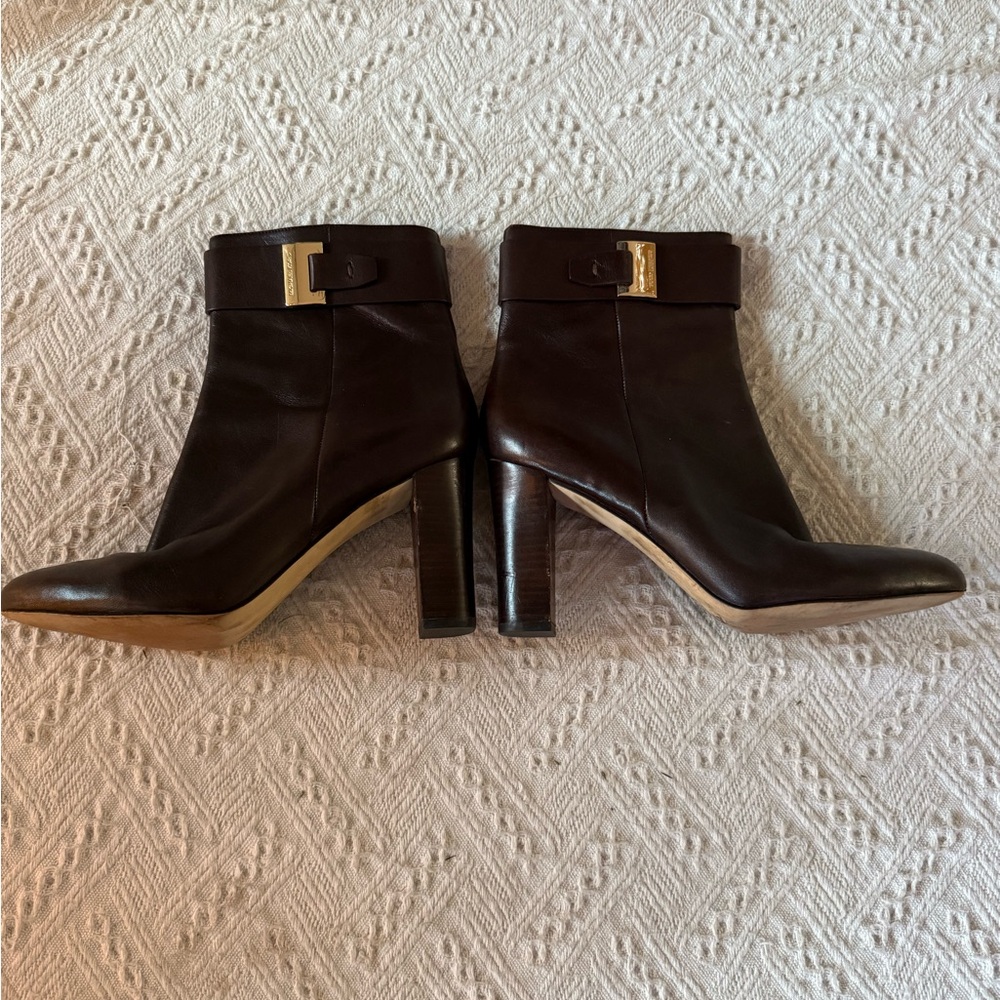 Brown Leather Heeled Shoes 10M